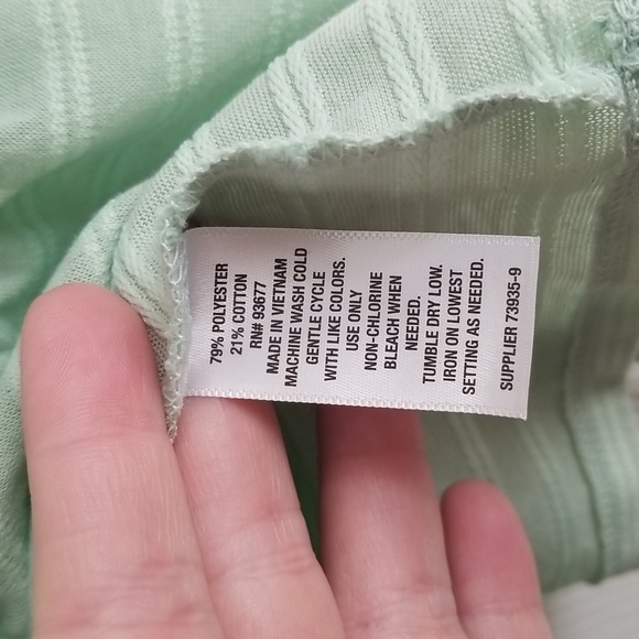 NWT Ana Women's lime green/white Stripe Tank size 2X - Picture 7 of 13